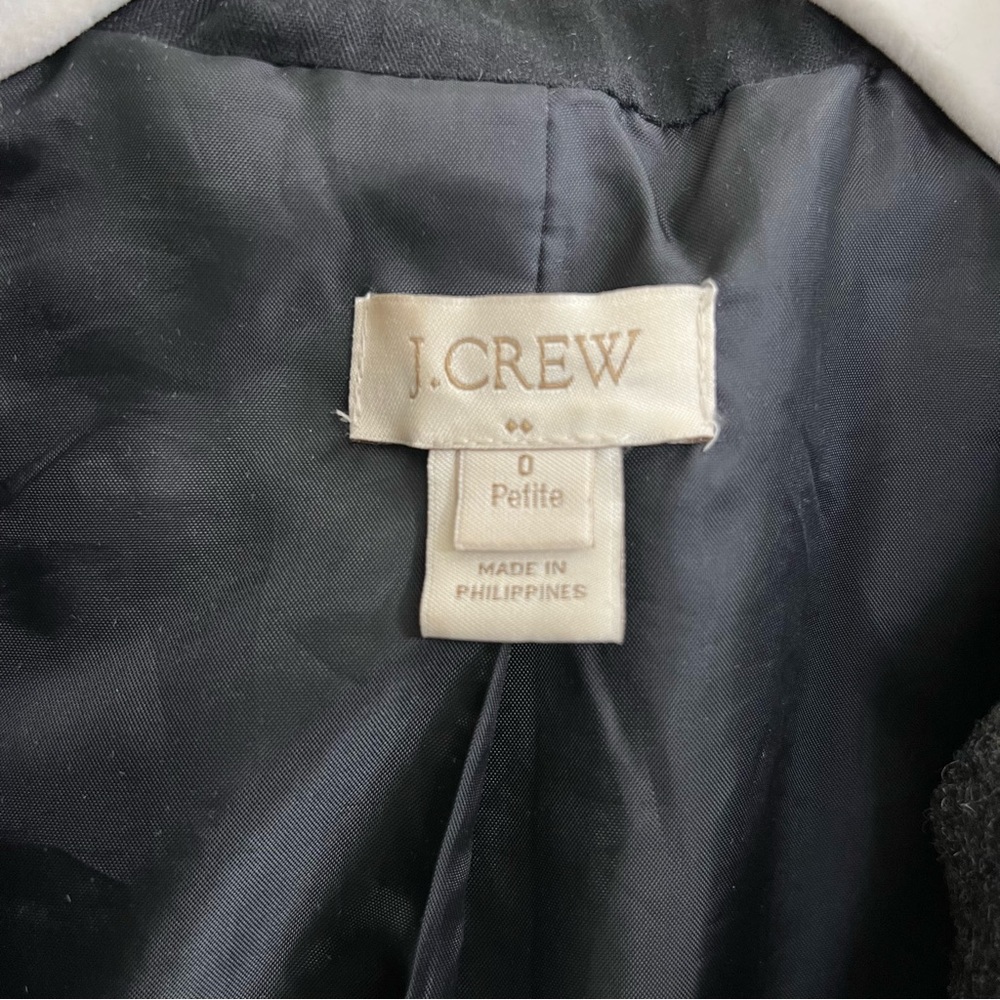 JCrew Hooded Wool Blend Pea Coat in Gray, Size 0P - Picture 8 of 10